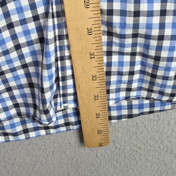 Cutter And Buck Shirt Mens Size LT Blue Gingham Grid Stitch Button Down Classic - Picture 11 of 13